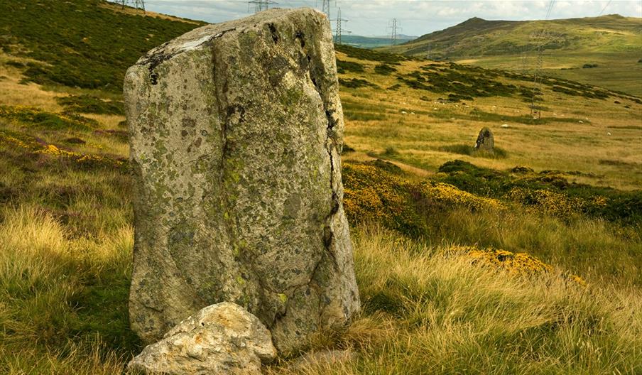 Bwlch y Ddeufaen (Pass of the two stones) with the two stones in view