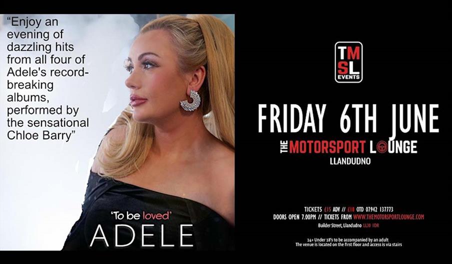 To Be Loved - A Tribute to Adele at The Motorsport Lounge, Llandudno