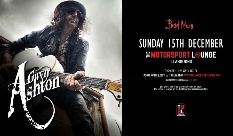Gwyn Ashton and Bad Moon at the Motorsport Lounge, Llandudno