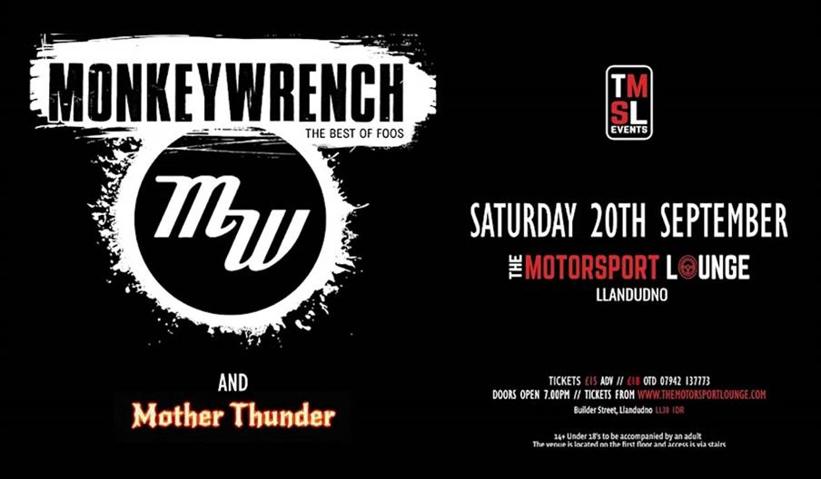 Monkey Wrench with Mother Thunder at The Motorsport Lounge, Llandudno