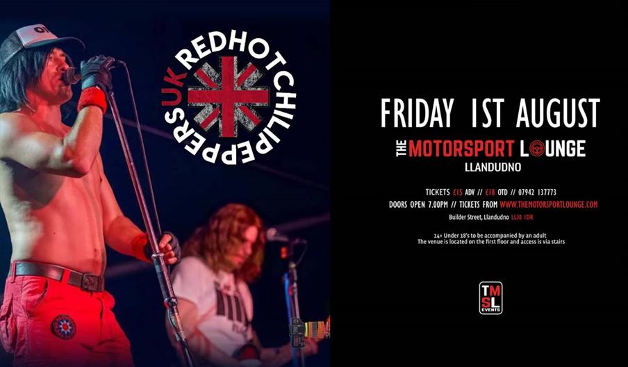 Red Hot Chili Peppers UK at The Motorsport Lounge, Llandudno