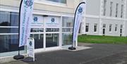 Entrance doors to Llandudno Tourist Information Centre