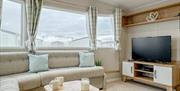Lounge view of wheelchair accessible caravan Abergele